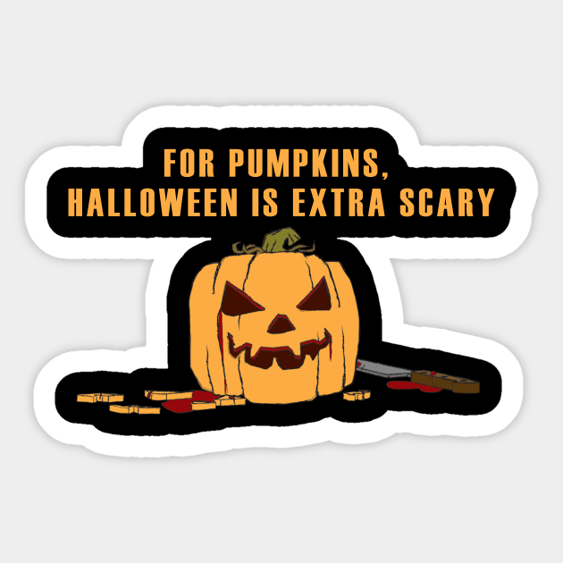 Scary Pumpkin Carving Sticker by shrobbie